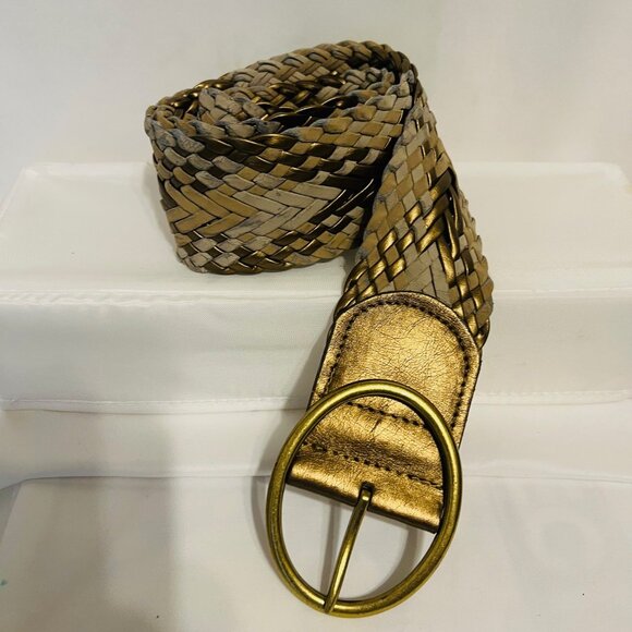Braided Belt-Women's Size Small-2 1/2" wide-Bronze/Tan mix-Casual-Lightweight - Picture 5 of 13
